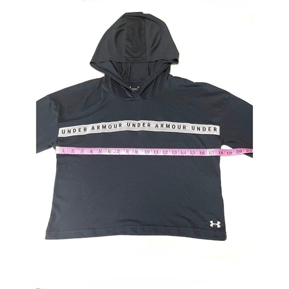 Under Armour.Athletic crop hoodie sweatshirt, black color, size m - Picture 6 of 10